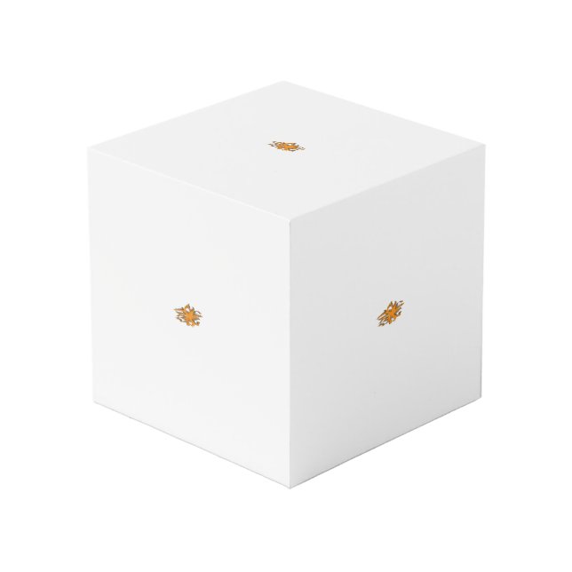 Yellowish Orange, Orangy Yellow  decorative Cube (Front Angled)