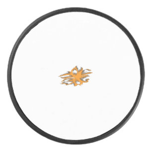 Yellowish Orange, Orangy Yellow  decorative Hockey Puck