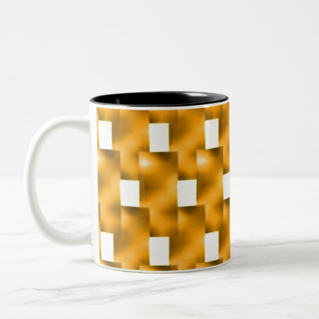 Yellowish plaques Two-Tone coffee mug (Left)
