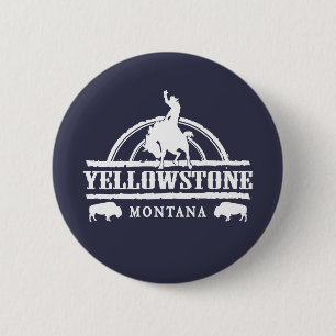 Yellowstomne-Buffalo-White- 2 Inch Round Button