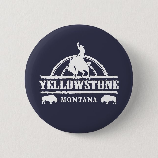 Yellowstomne-Buffalo-White- 2 Inch Round Button (Front)