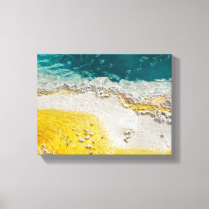 Yellowstone Abstract in Teal and Yellow Canvas Print