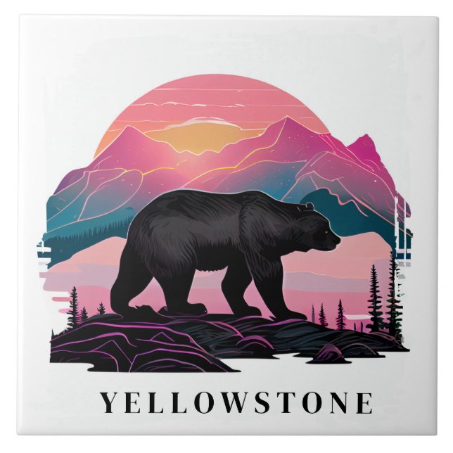Yellowstone Bear Ceramic Tile (Front)