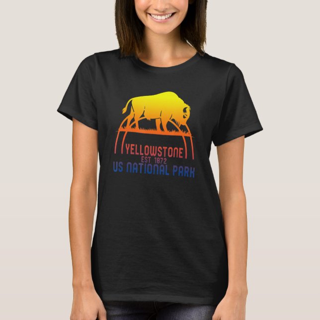 Yellowstone Bison Buffalo National Park Camping So T-Shirt (Front)