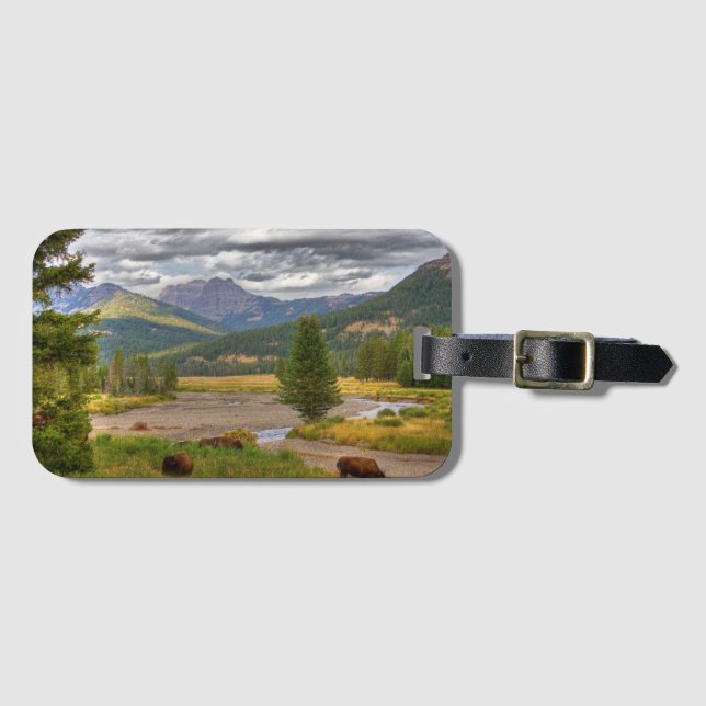Yellowstone Bison Luggage Tag (Front Horizontal)