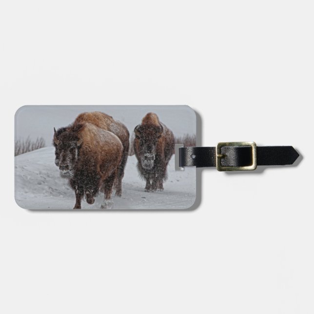 Yellowstone Bison Luggage Tag (Front Horizontal)