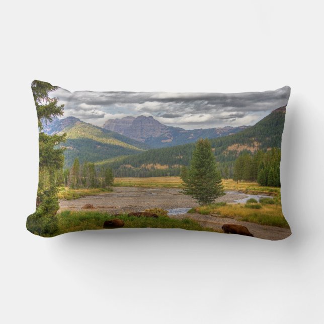 Yellowstone Bison Lumbar Pillow (Front)