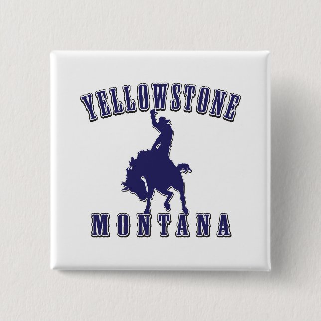 Yellowstone-Cowboy-Blue 2 Inch Square Button (Front)
