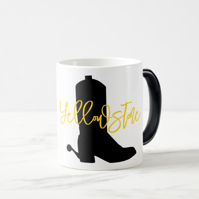 Yellowstone Cowboy Boot Silhouette Name Fun Magic Mug (Front Right)