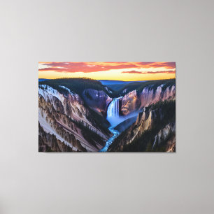 Yellowstone Falls Canvas Art
