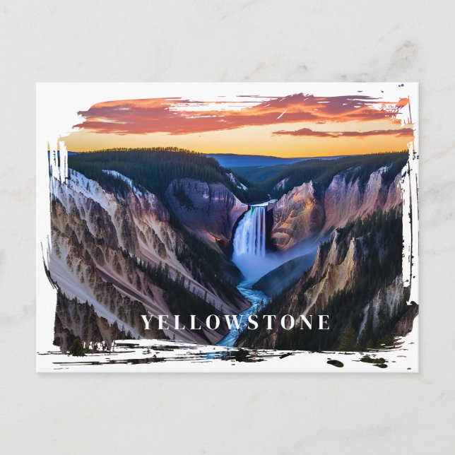 Yellowstone Falls Postcard (Front)