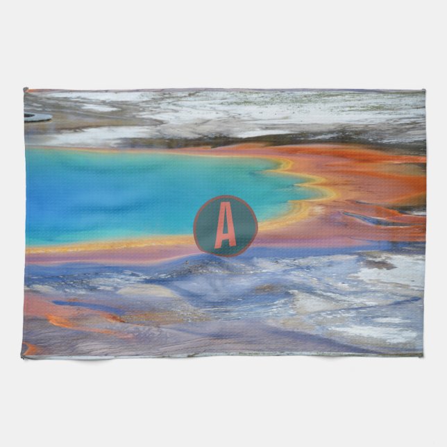 Yellowstone Grand Prismatic Hot Spring - Customize Kitchen Towel (Horizontal)