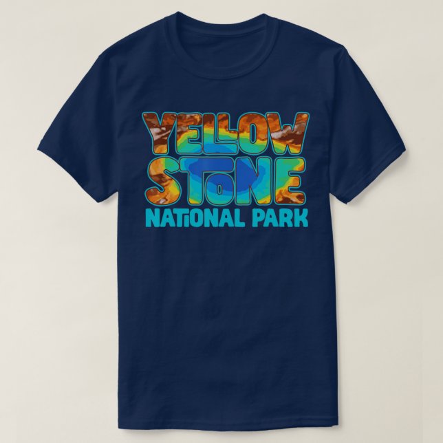 Yellowstone Grand Prismatic Hot Spring Retro  T-Shirt (Design Front)