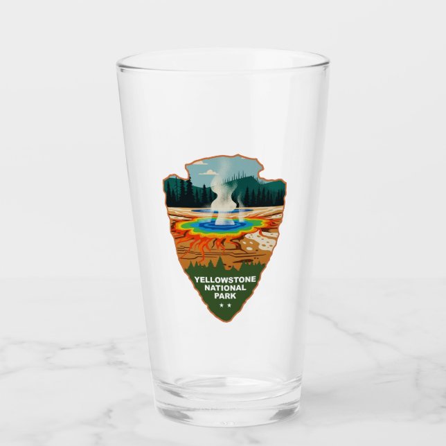 Yellowstone Grand Prismatic Spring Arrowhead Glass (Front)