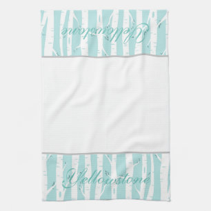 Yellowstone Kitchen Towel Aspen Trees Aqua