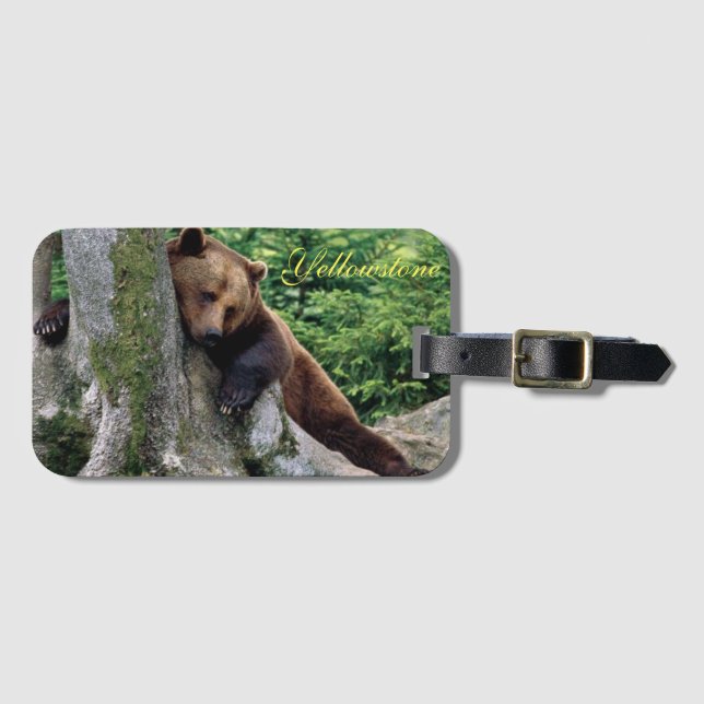 Yellowstone Luggage Tag-Bear Luggage Tag (Front Horizontal)