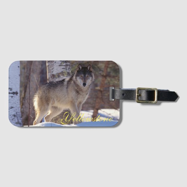 Yellowstone Luggage Tag-Wolf Luggage Tag (Front Horizontal)