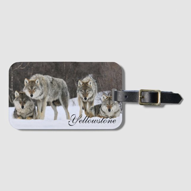 Yellowstone Luggage Tag-Wolves Luggage Tag (Front Horizontal)