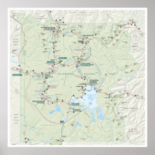 Yellowstone map poster