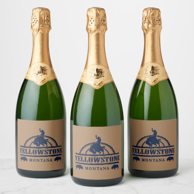 Yellowstone Montana Sparkling Wine Label (Bottles)