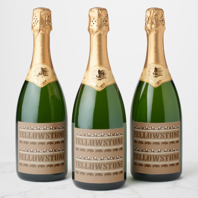 Yellowstone Montana Sparkling Wine Label (Bottles)