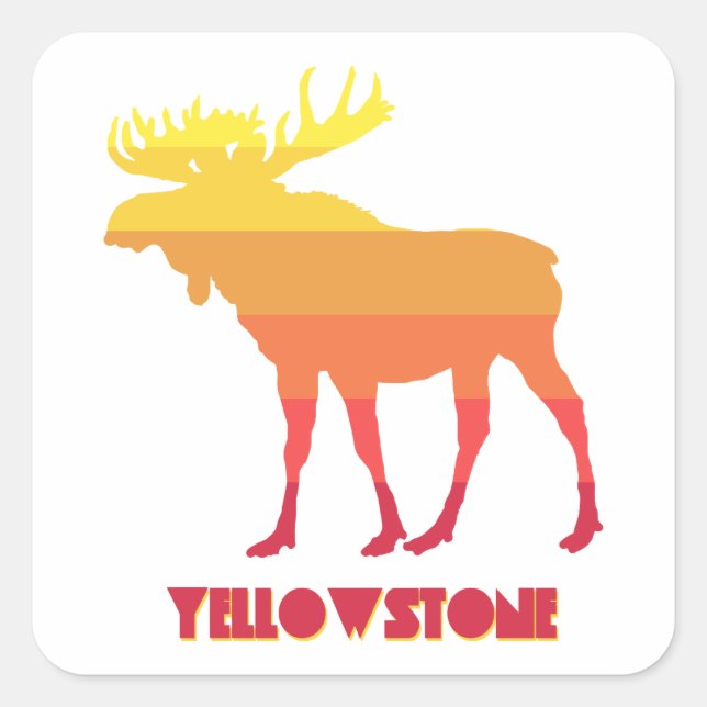 Yellowstone Moose Square Sticker (Front)