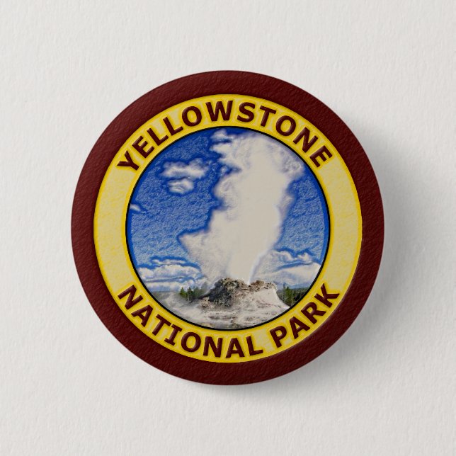 Yellowstone National Park 2 Inch Round Button (Front)