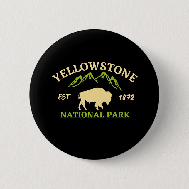 Yellowstone National Park 2 Inch Round Button (Front)