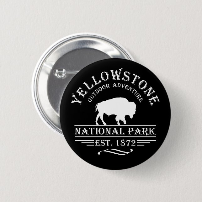 yellowstone national park 2 inch round button (Front & Back)