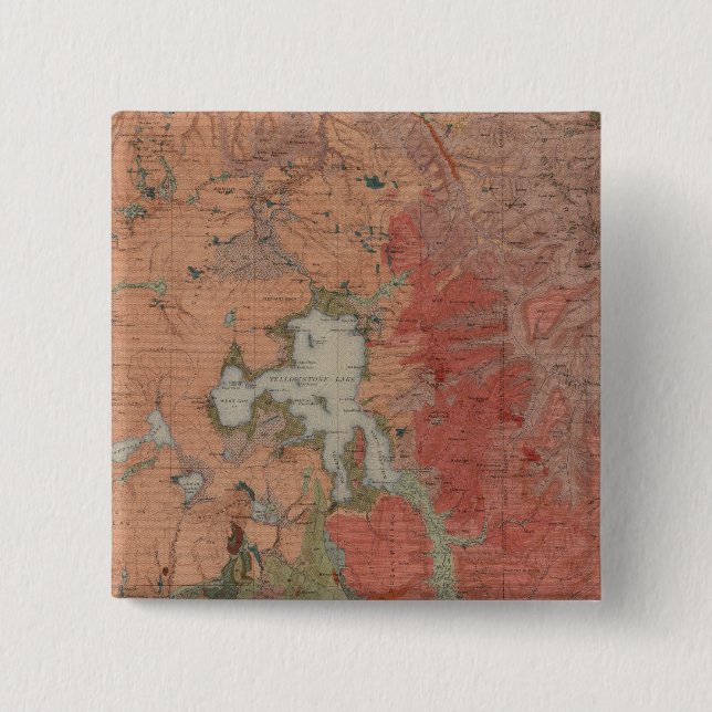 Yellowstone National Park 2 Inch Square Button (Front)