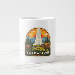 Yellowstone National Park Adventure Design Large Coffee Mug