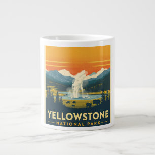 Yellowstone National Park Adventure Design Large Coffee Mug