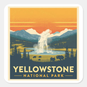 Yellowstone National Park Adventure  Square Sticker