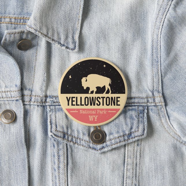 Yellowstone National Park Badge Button (In Situ)