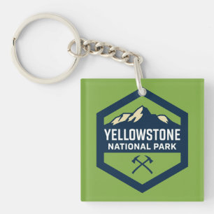 Yellowstone National Park Badge Logo Keychain