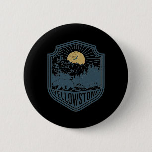 Yellowstone National Park Bear Nature Hiking Outdo 2 Inch Round Button