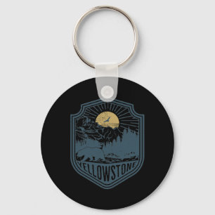 Yellowstone National Park Bear Nature Hiking Outdo Keychain