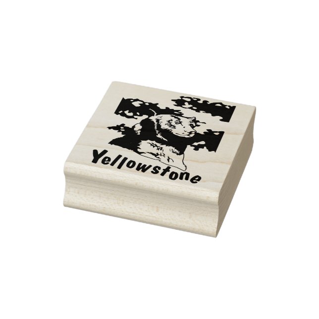 Yellowstone National Park bear Rubber Stamp (Stamp)