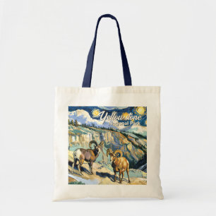 Yellowstone National Park Bighorn Sheep Van Gogh Tote Bag