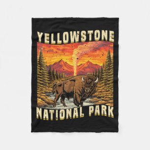 Yellowstone National Park Bison Buffalo Cows Fleece Blanket
