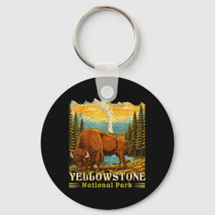 Yellowstone National Park Bison Buffalo Cows Keychain