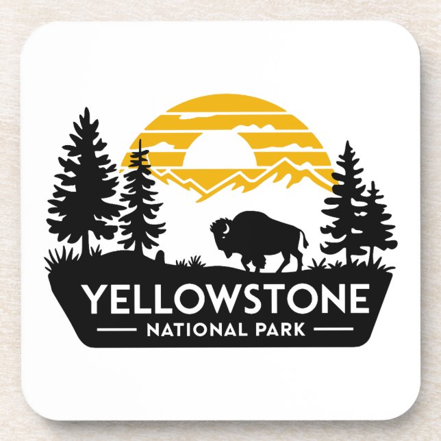 Yellowstone National Park Bison Coaster (Front)