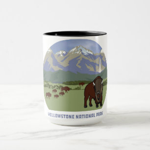 Yellowstone National Park Bison Mountain Classic Mug