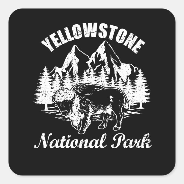 Yellowstone National Park Bison Yellowstone Square Sticker (Front)