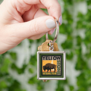 Yellowstone National Park   Buffalo Keychain