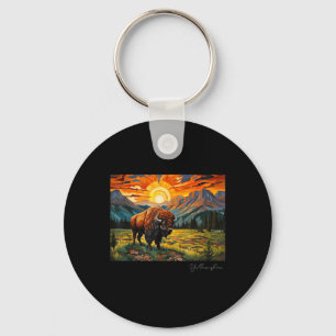 Yellowstone National Park Camping Hiking Outdoors Keychain