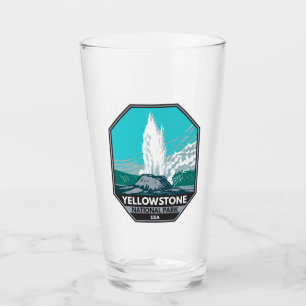 Yellowstone National Park Castle Geyser Vintage Glass