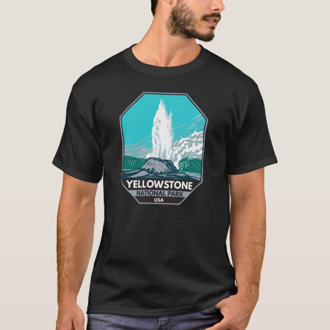 Yellowstone National Park Castle Geyser Vintage  T-Shirt (Front)