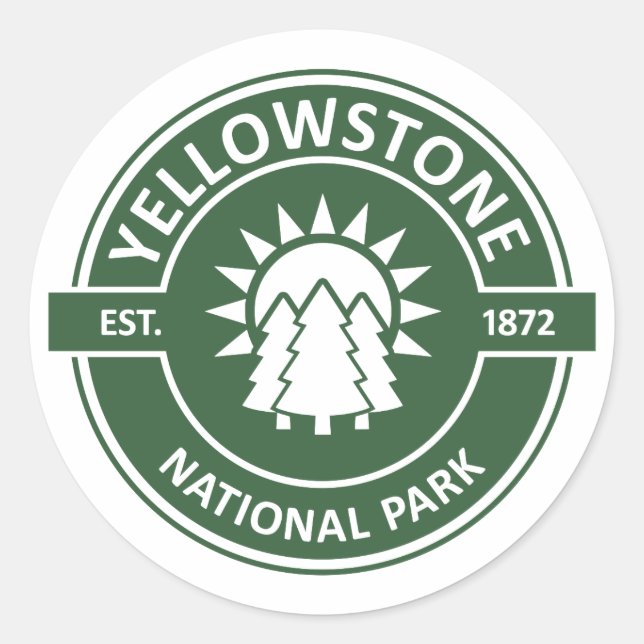 Yellowstone National Park Classic Round Sticker (Front)