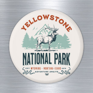 Yellowstone National Park Cute Landscape Magnet